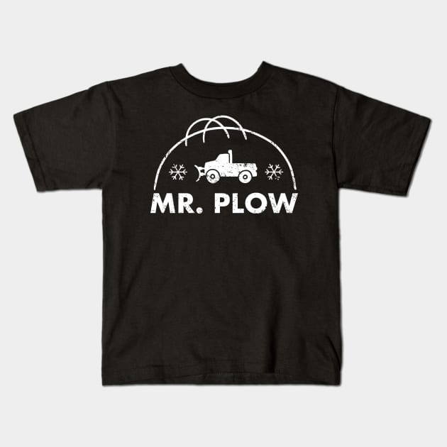 Mr. Plow B/W Logo Kids T-Shirt by Zachterrelldraws